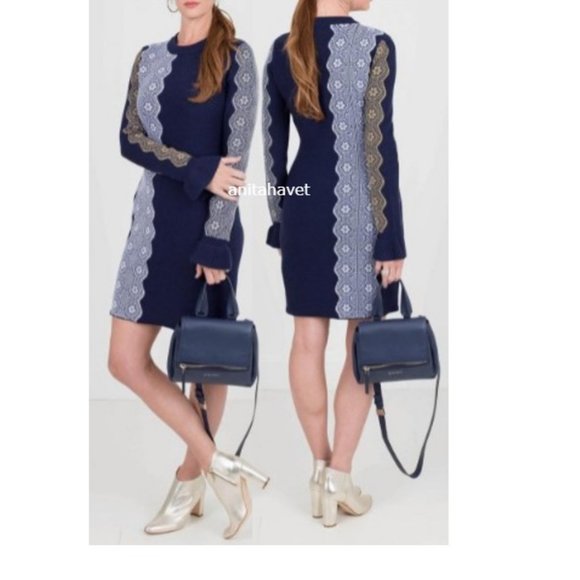 PHILLIP LIM Intarsia Lace Wool Blend Dress - Picture 2 of 9